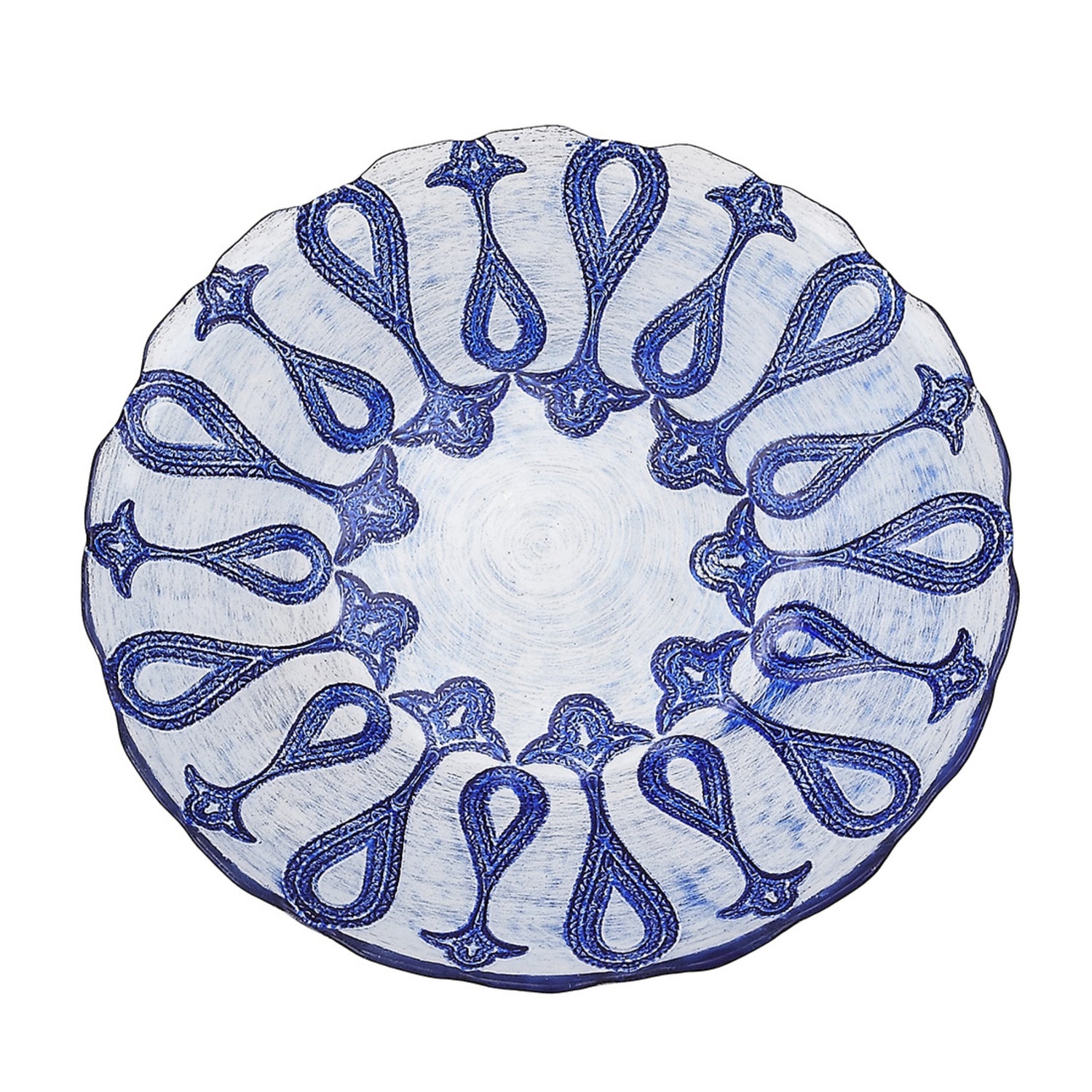 LARISSA 8.5" Blue/Silver Plates - Set of 4