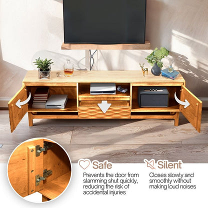 Acacia Elara Solid Wood TV Stand with Storage and Cable Management - 3 Finishes