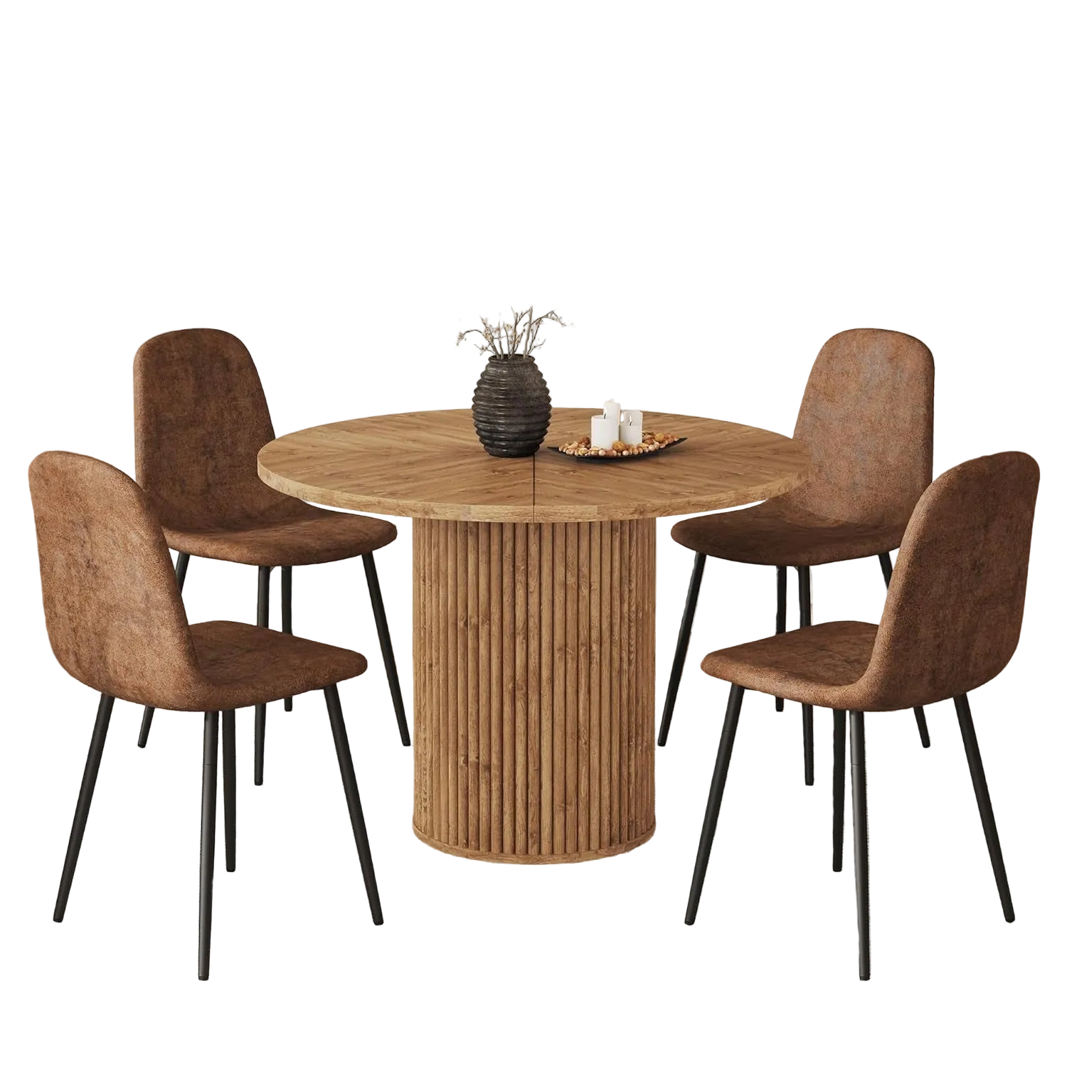 Modern Round Dining Set For Four