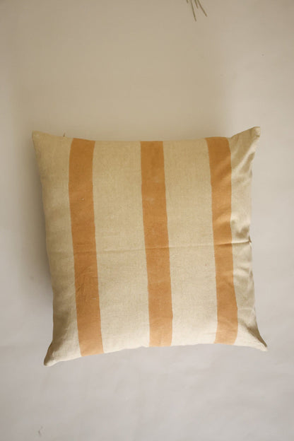 Oh! Stripes (Ochre) Block Print Pillow
