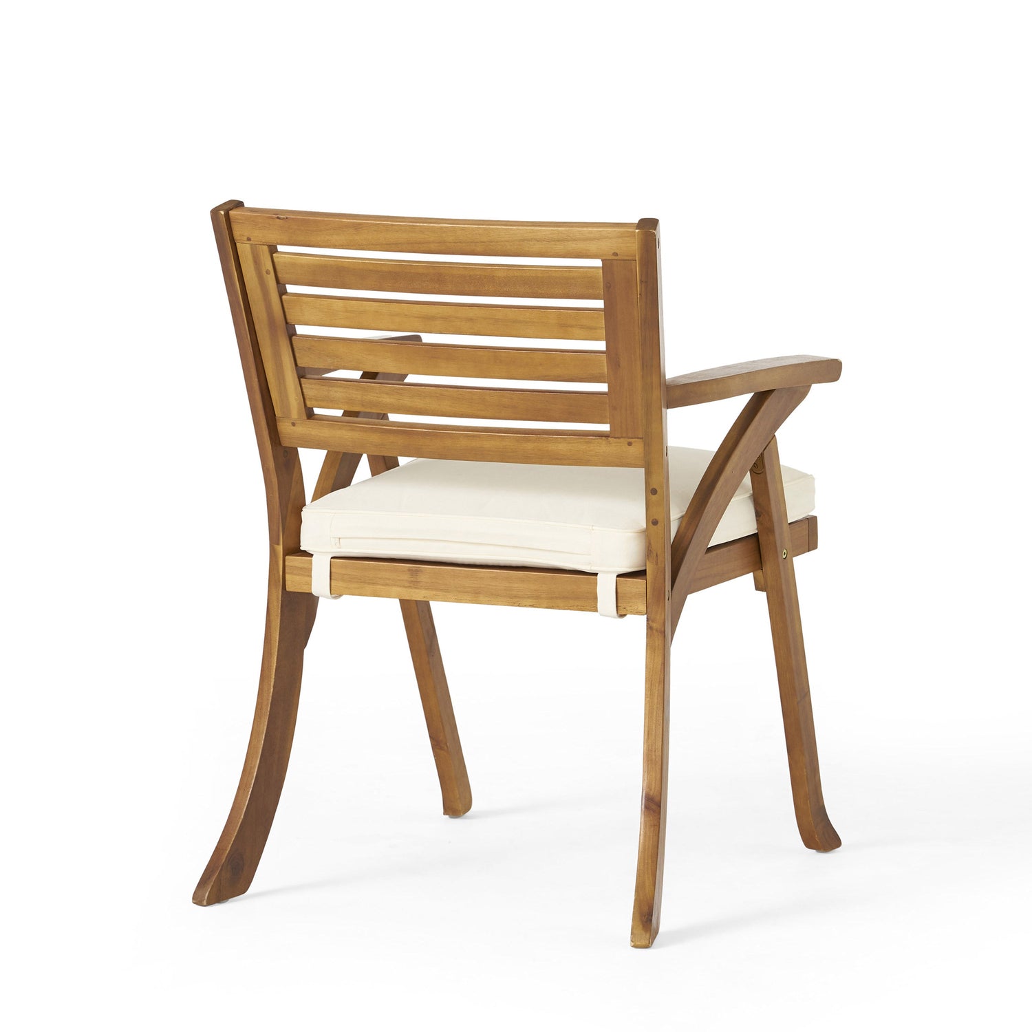 Hermosa 5 Piece Teak Wood Dining Outdoor Dining Set With Beige Cushions