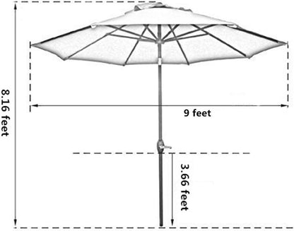 9 Foot Patio Umbrella - Red