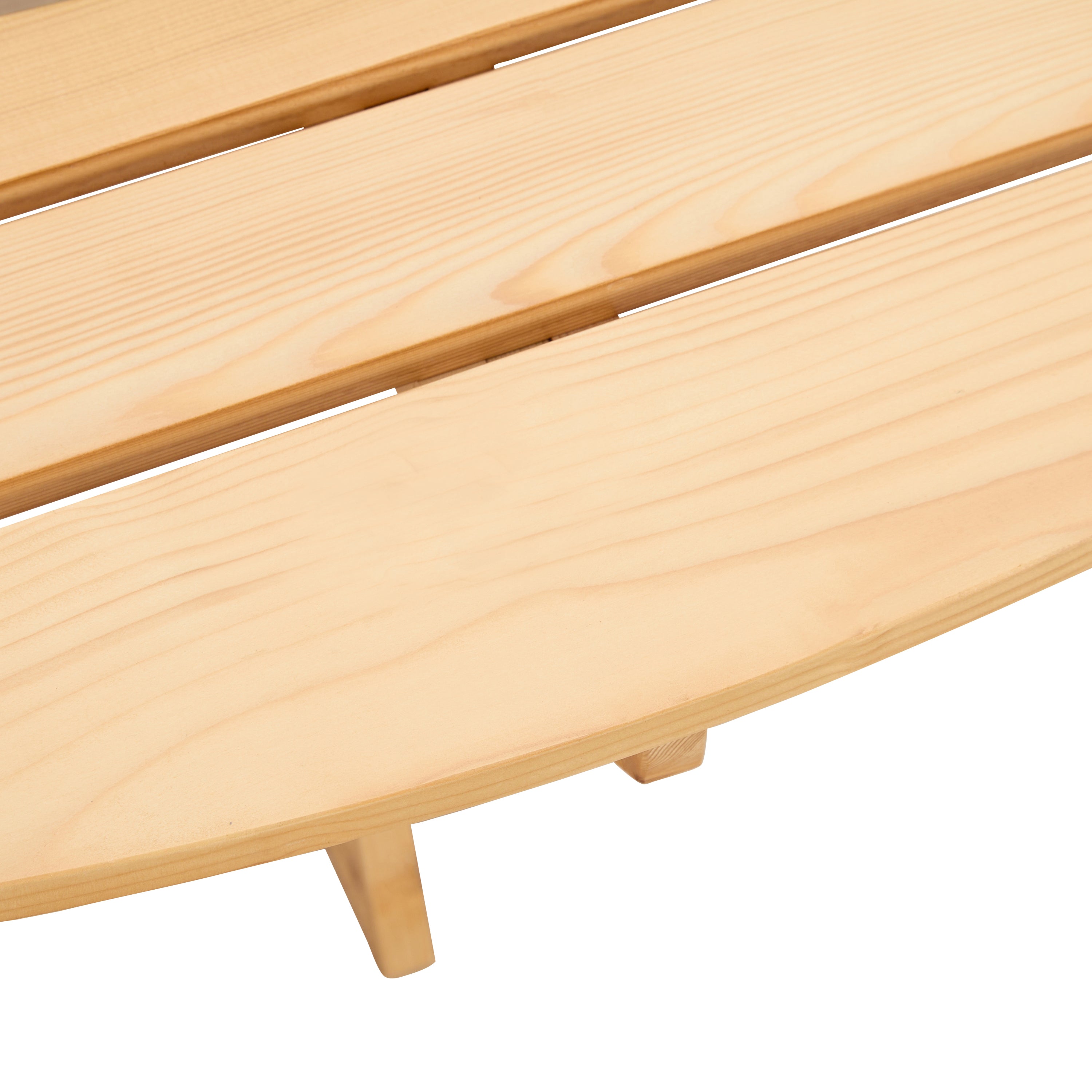 8-Person Round Picnic Table with 4 Built-in Benches - Natural Finish