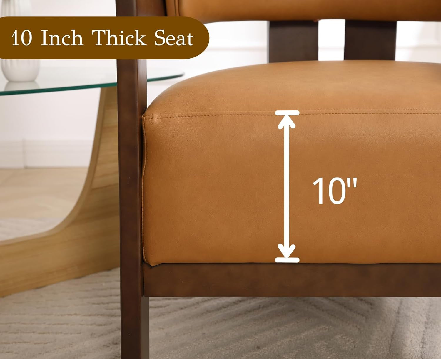 Brown Leather Midcentury Barrel Chair