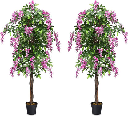6-Ft Artificial Wisteria Indoor-Outdoor Tree
