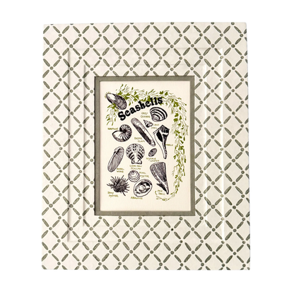 Block Printed Picture Frame – Croix Green - 5x7