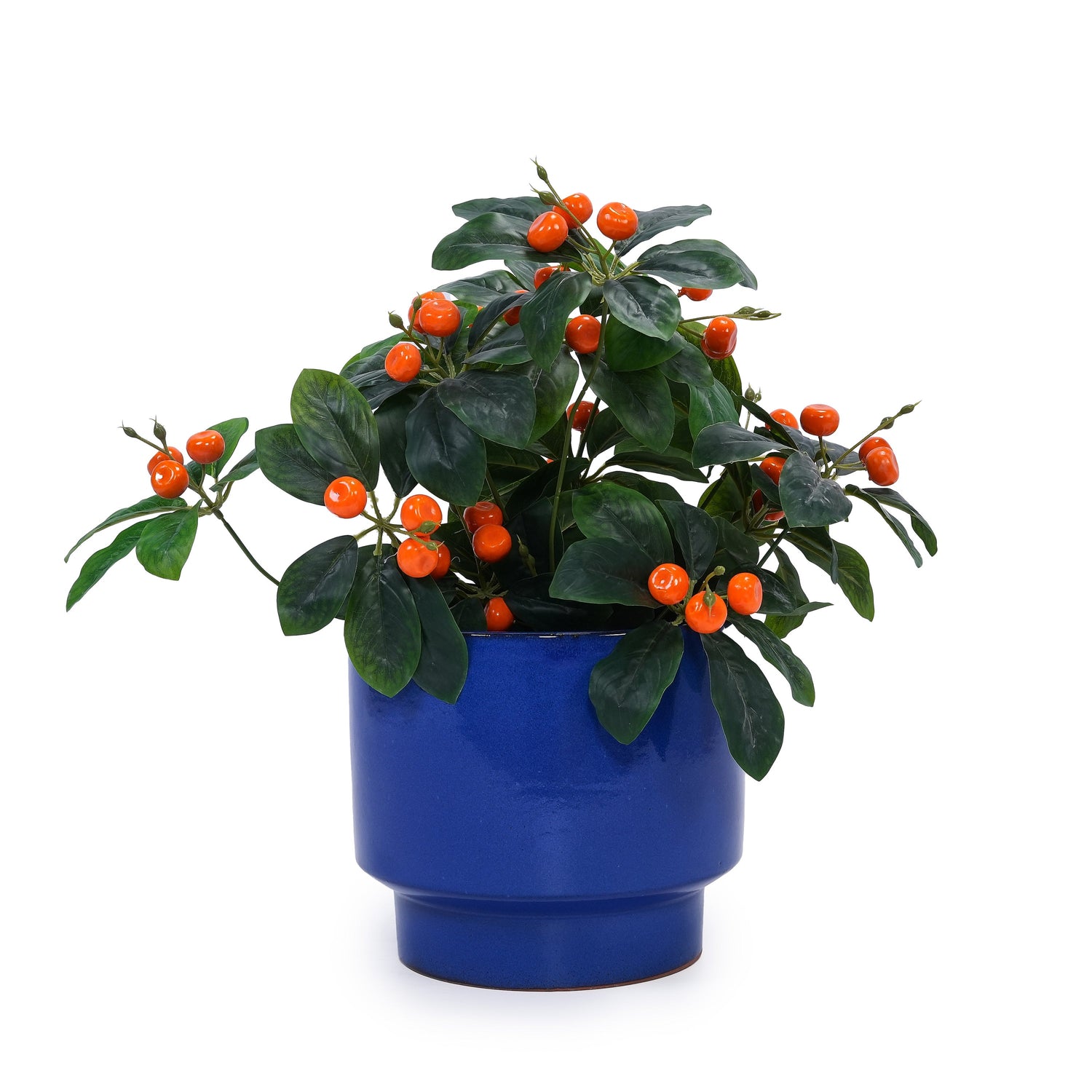 Set of 3 Ceramic Flower Pots - Blue