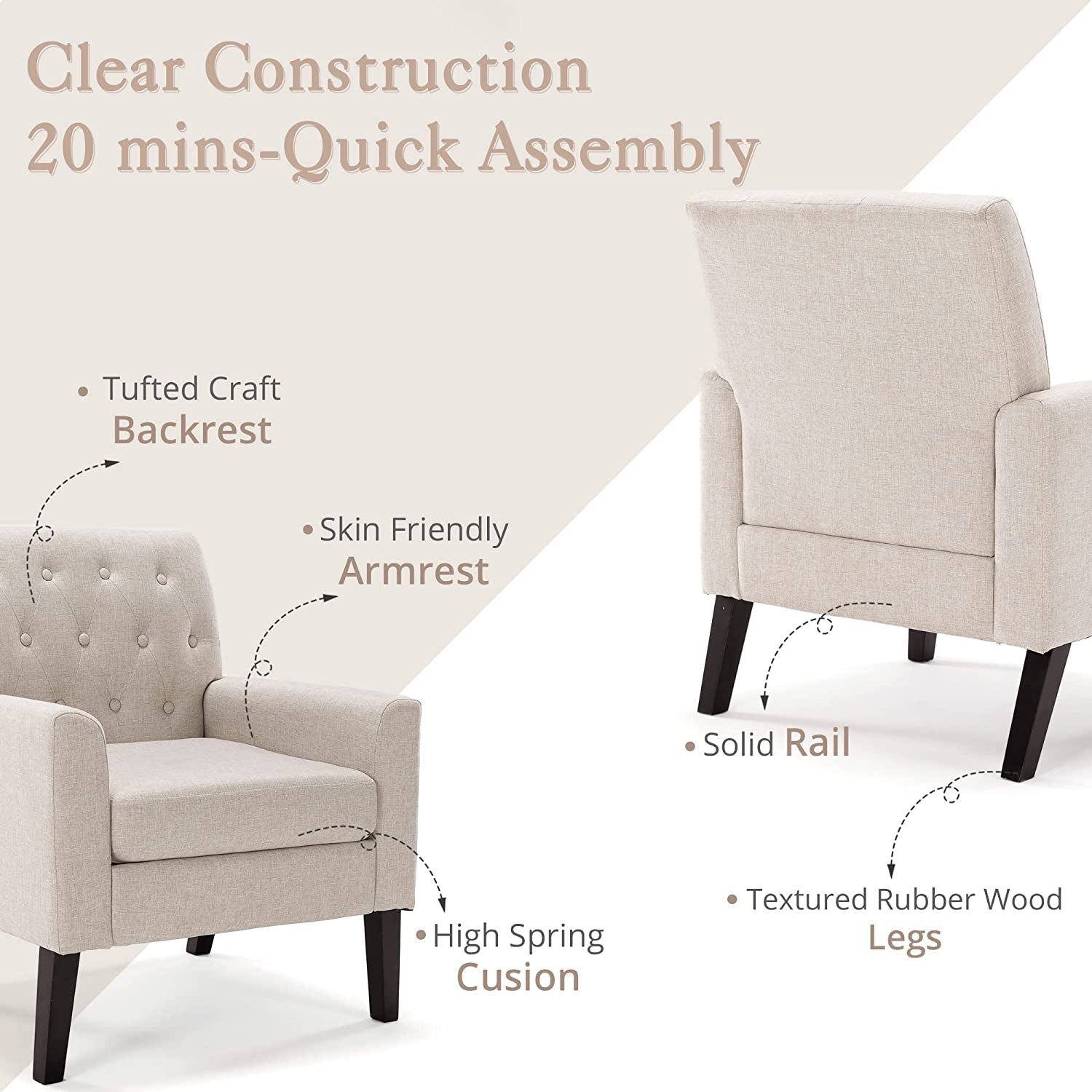 Linen Accent Chair