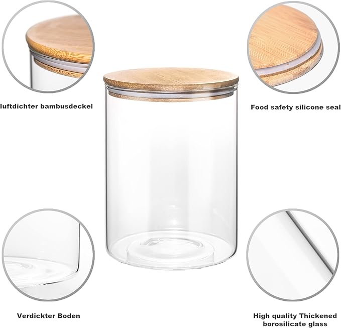 Glass Storage Jars - 2 PACK, 108oz