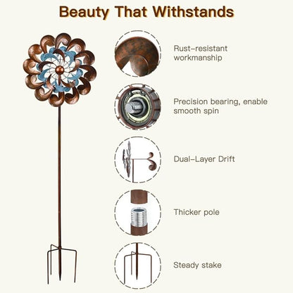 84 inch Copper Wind Sculpture/Spinner