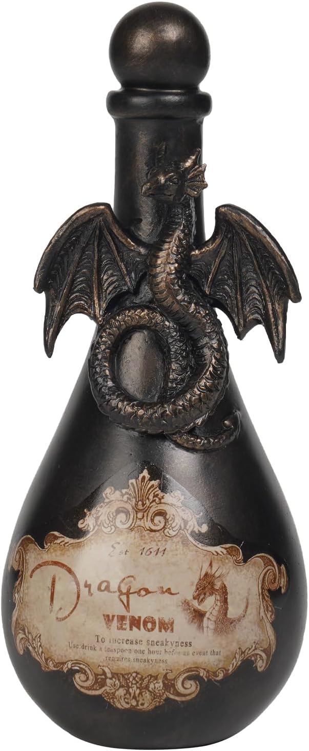 Resin Black Dragon Halloween Potion Bottle