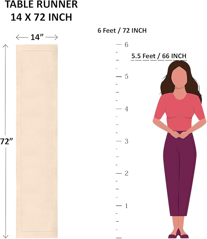 100% Pure Linen Hemstitch Table Runner 14 x 72 Inch - Teal