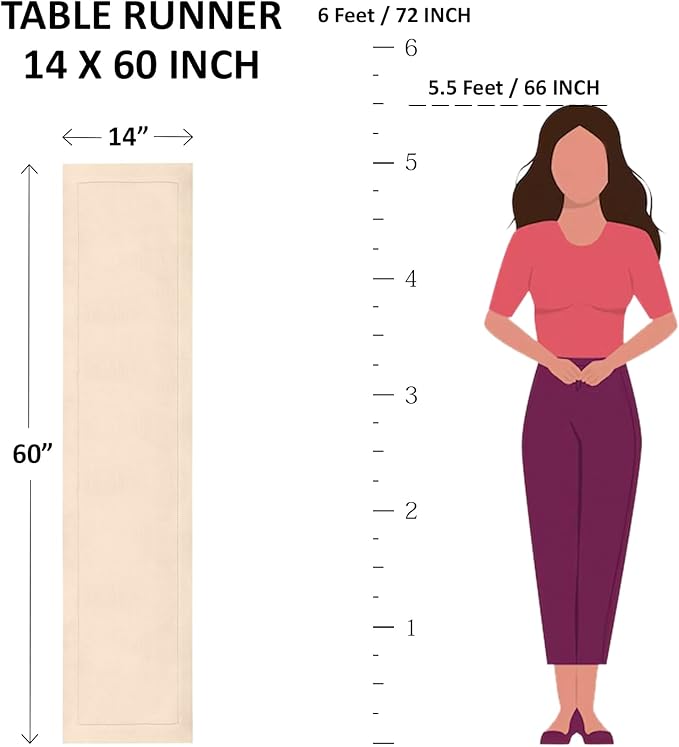 100% Pure Linen Butter Yellow Table Runner - 14 x 60 Inch