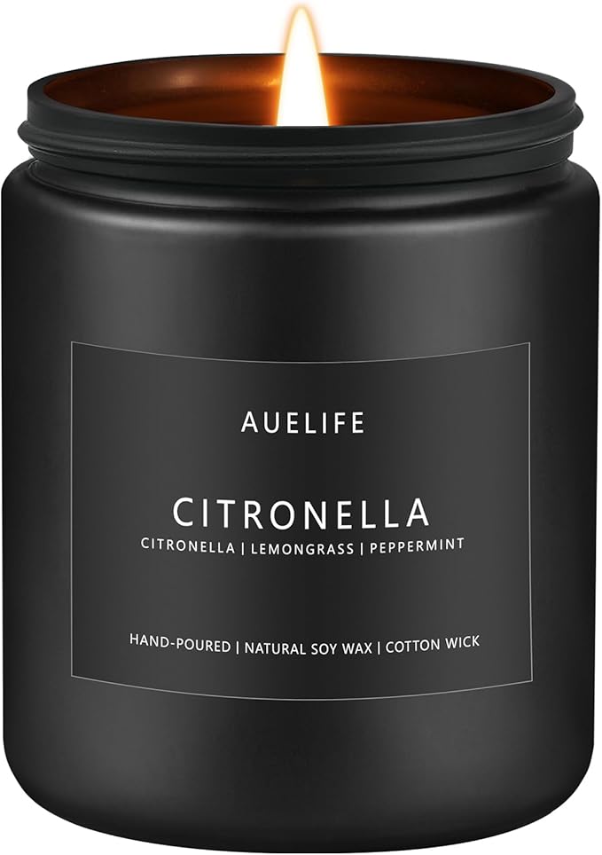 Citronella Candle - Lemongrass Scent - 7oz, Soy Wax, 50H Burn Time