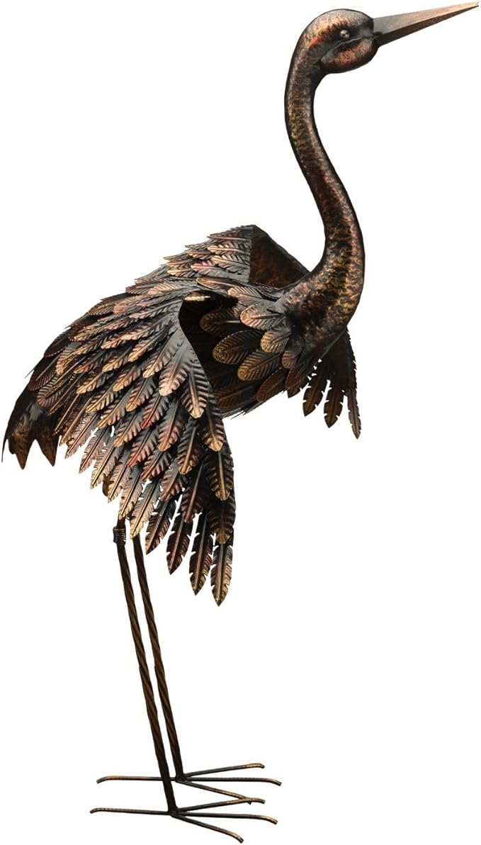 Rustic Bronze Outdoor Bird Statues