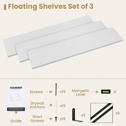 36" White Bookshelves - Set of 3