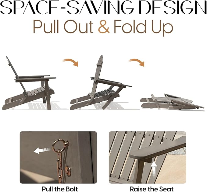 Idzo Outdoor Adirondack Chair -  Set of 2, Gray