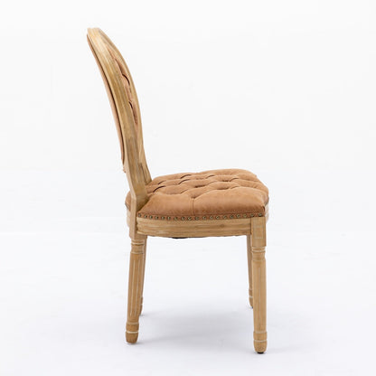 Set of 2 French Style Solid Wood Antique Dining Chairs
