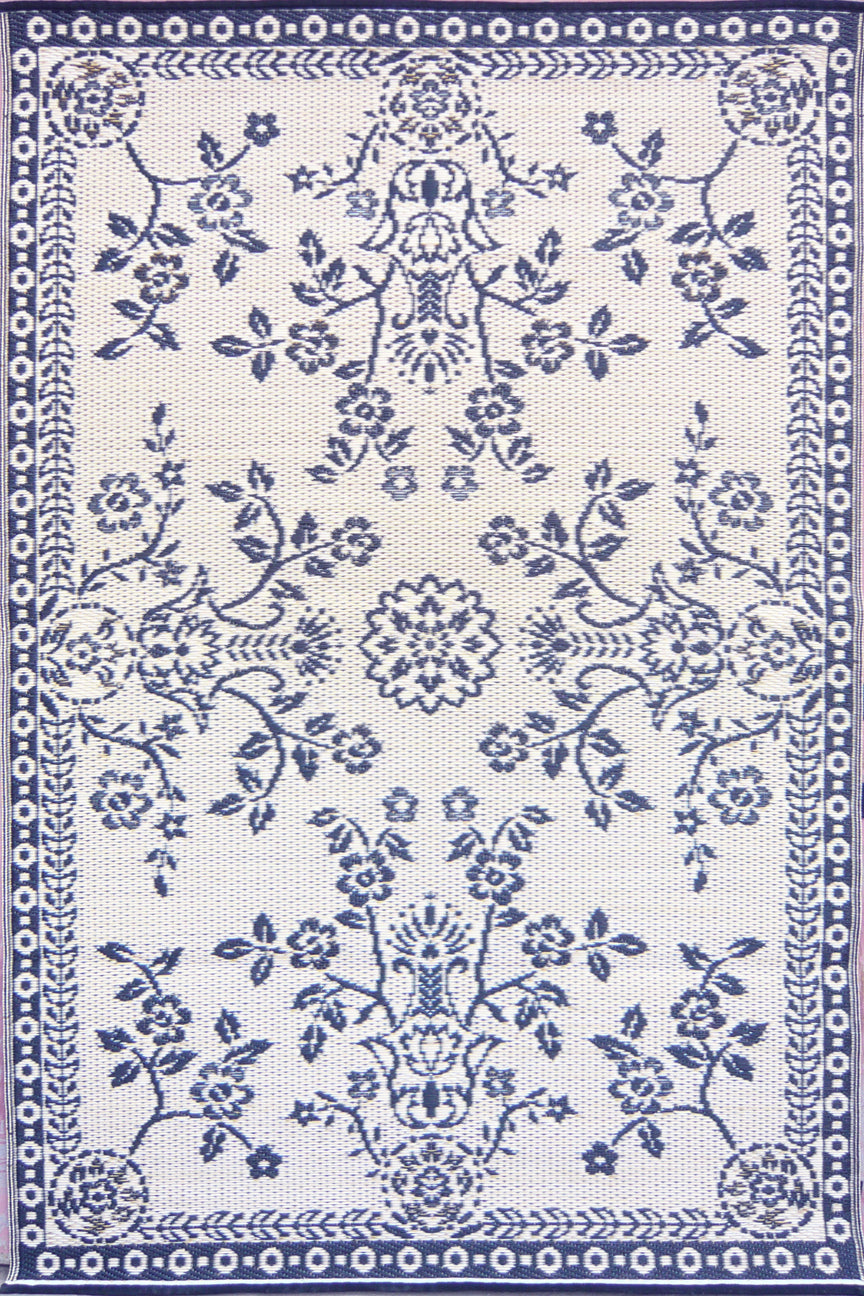 Garland Blue &amp; White Reversible Outdoor Mat