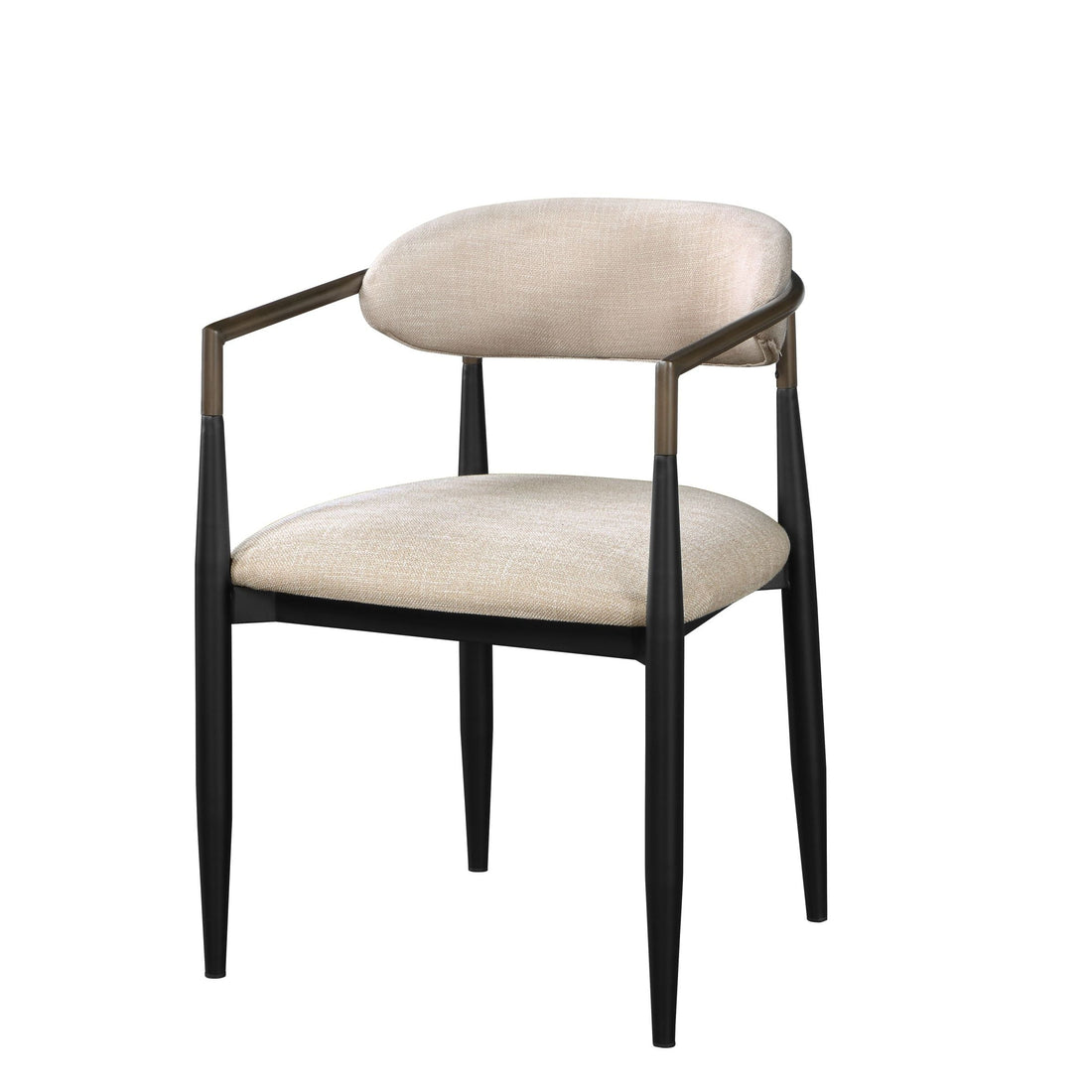 Beige and Black Armchair with Open Back - Set of 2