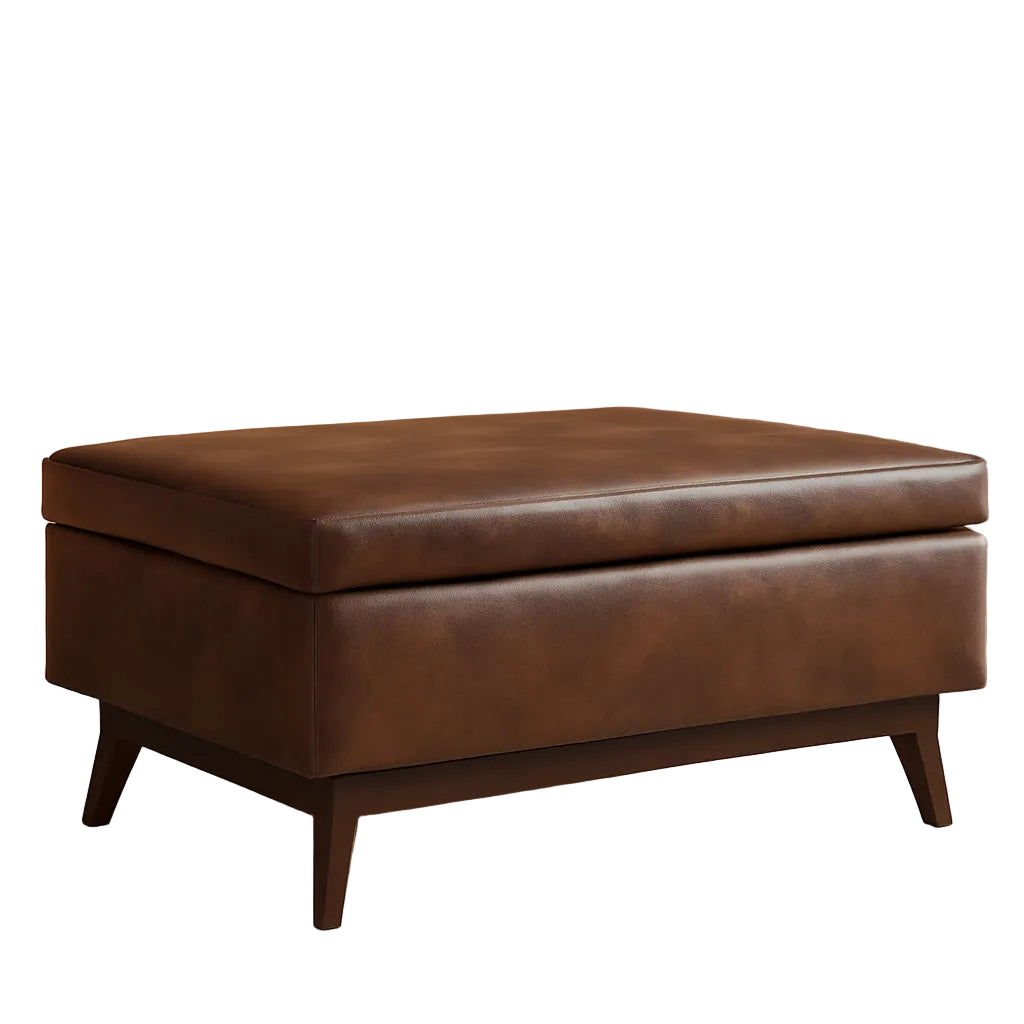 Owen Distressed Chestnut Brown Coffee Table Ottoman