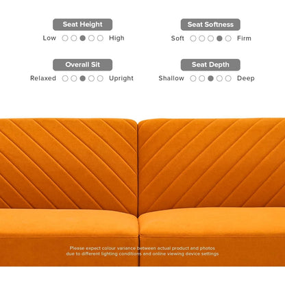 Chloe Futon Sofa Bed in Tangerine