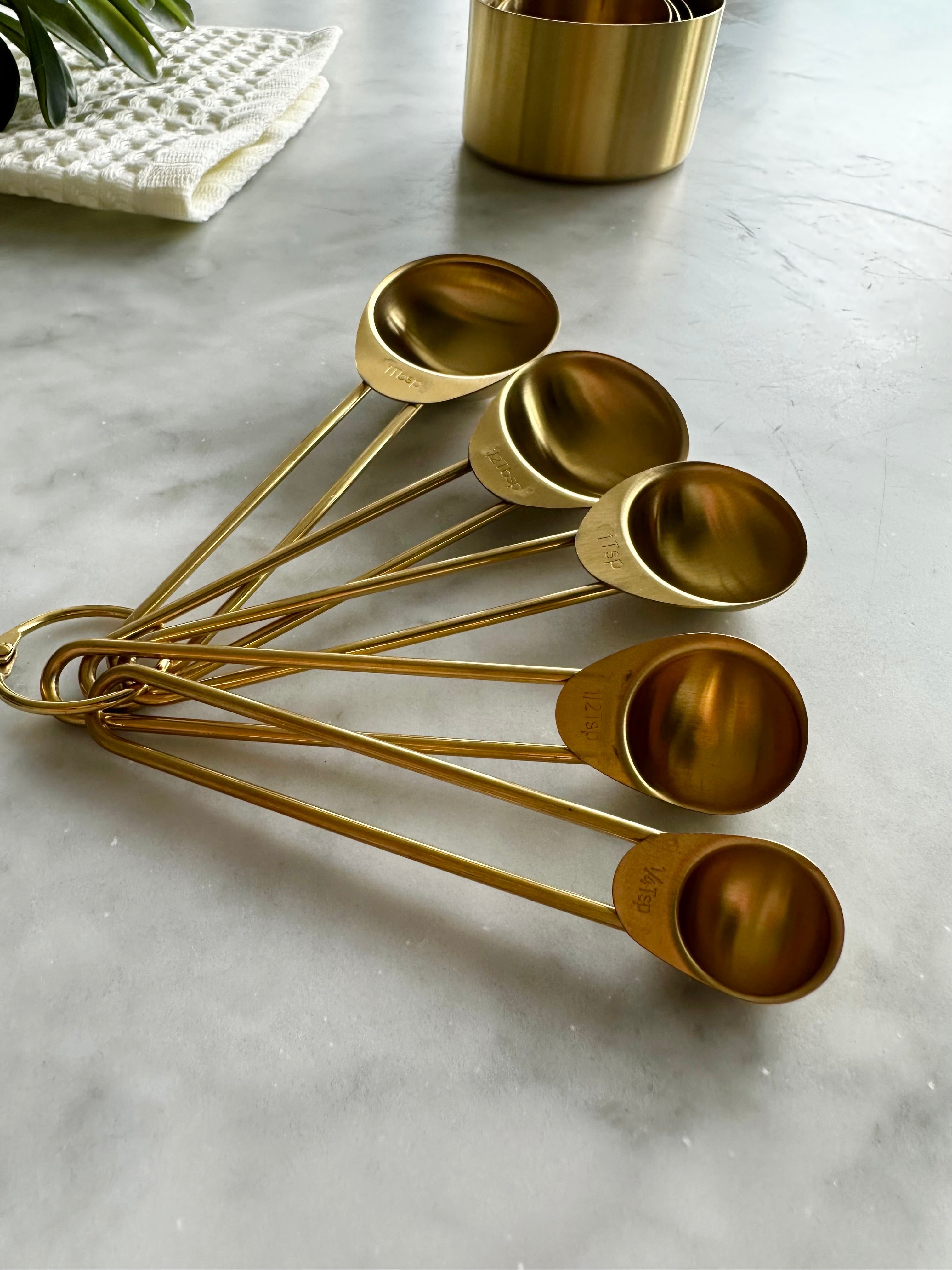 Solid Gold Measuring Cups &amp; Spoons, Set of 9