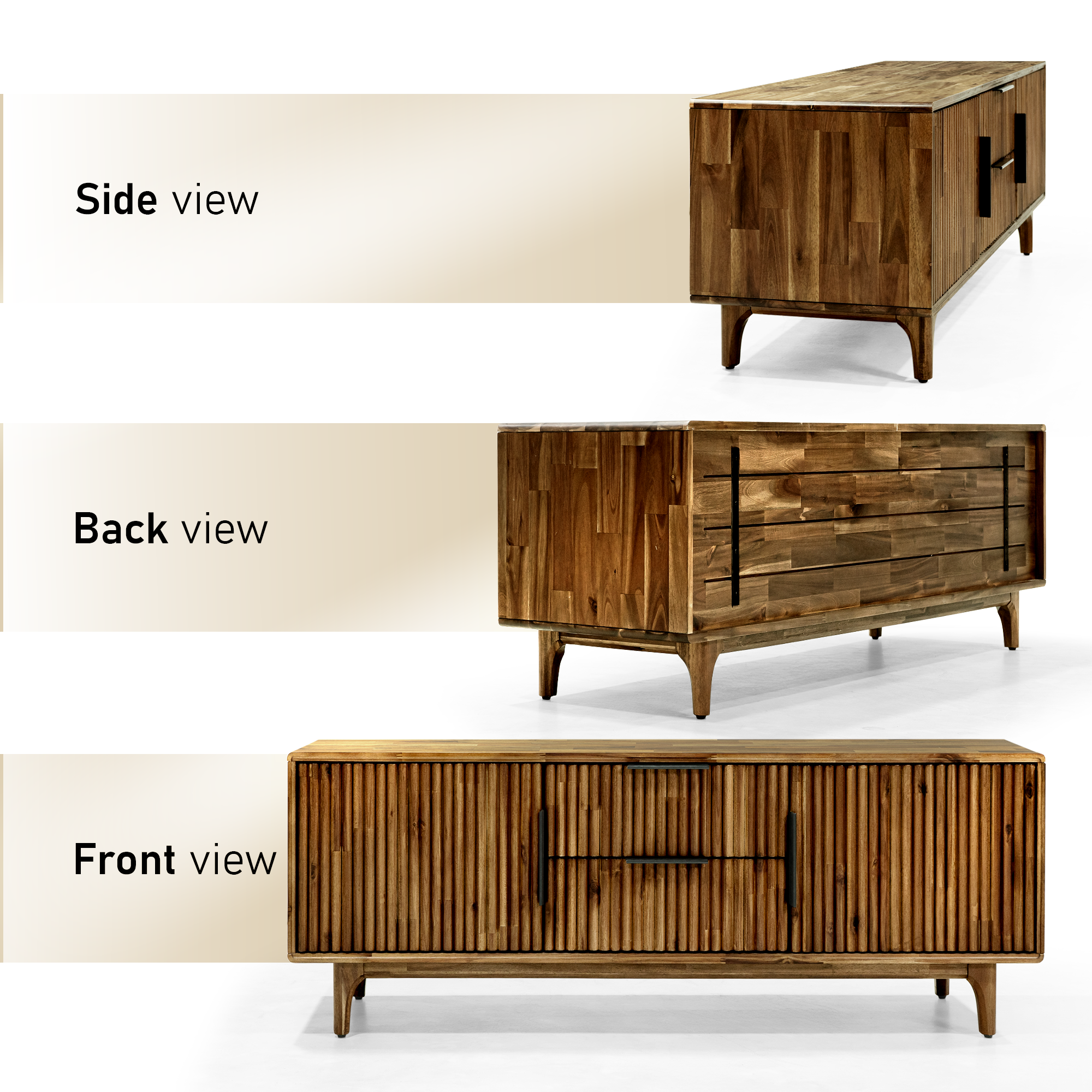 Bosk Solid Wood Storage Bench in Walnut or Natural