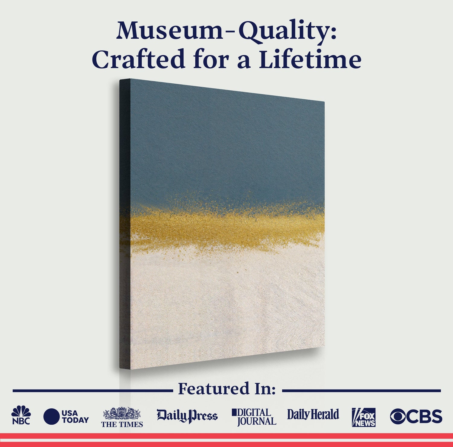 Minimalist Blue and Gold Wall Art