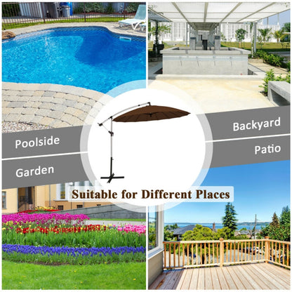 10 Ft Patio Offset Umbrella - Brown
