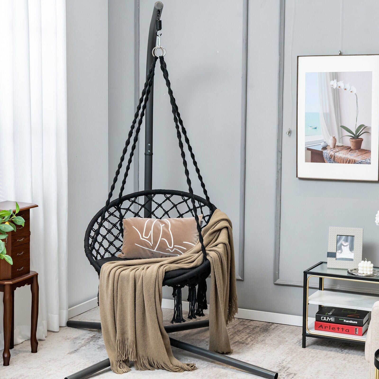 Cushioned Hammock Chair with Hanging Kit