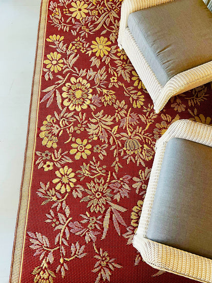 Cranberry Wildflowers Outdoor Mat
