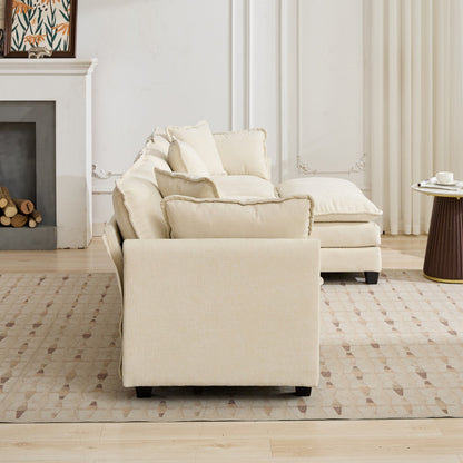 Cloud 3 Seat Sofa in Beige Chenille