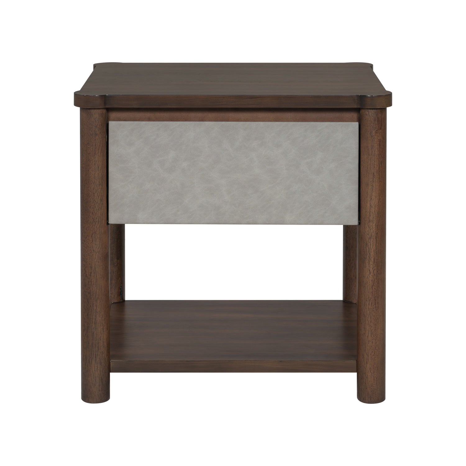 Modern King Bed Frame Set with 2 Nightstands - Gray/Walnut