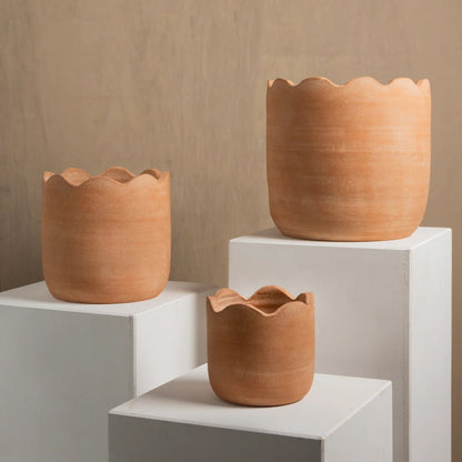 Terracotta Wavy Planter - Medium
