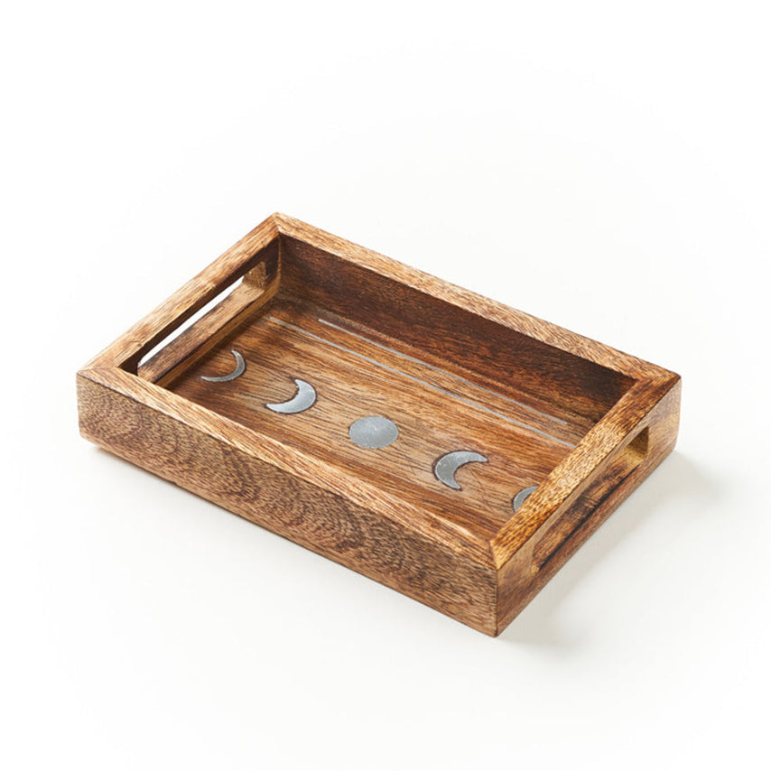 Jyotisha Celestial Wooden Tray with Brass Inlay