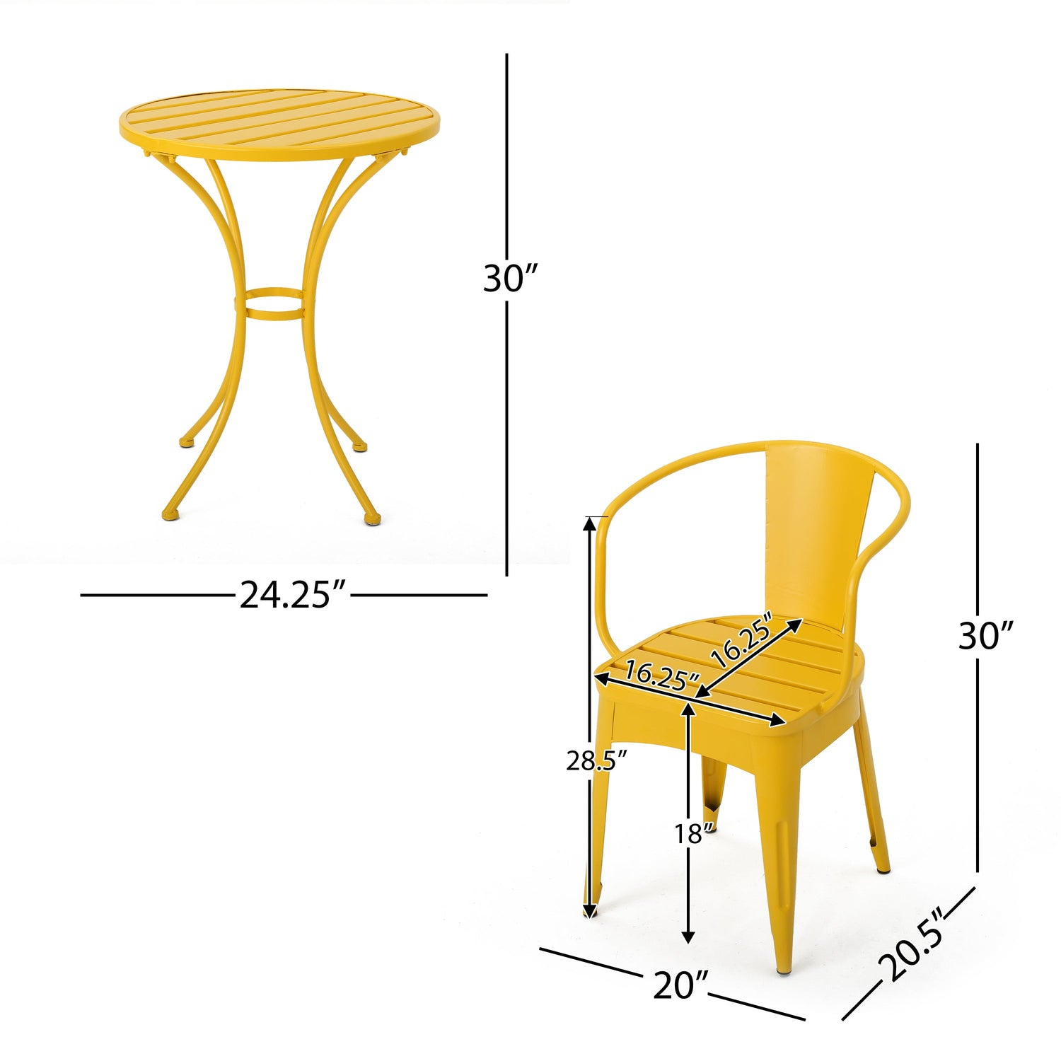 COLMAR 3 PC METAL BISTRO SET