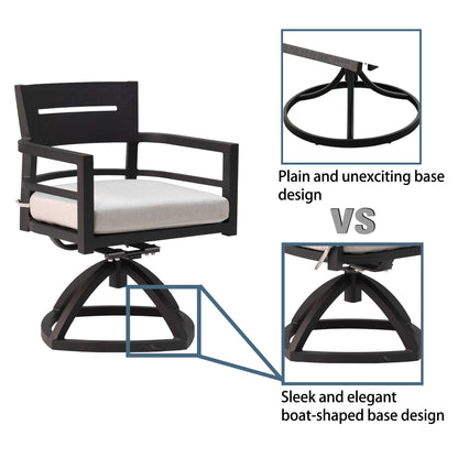 5-Piece Outdoor Aluminum Dining Set - Ember Black