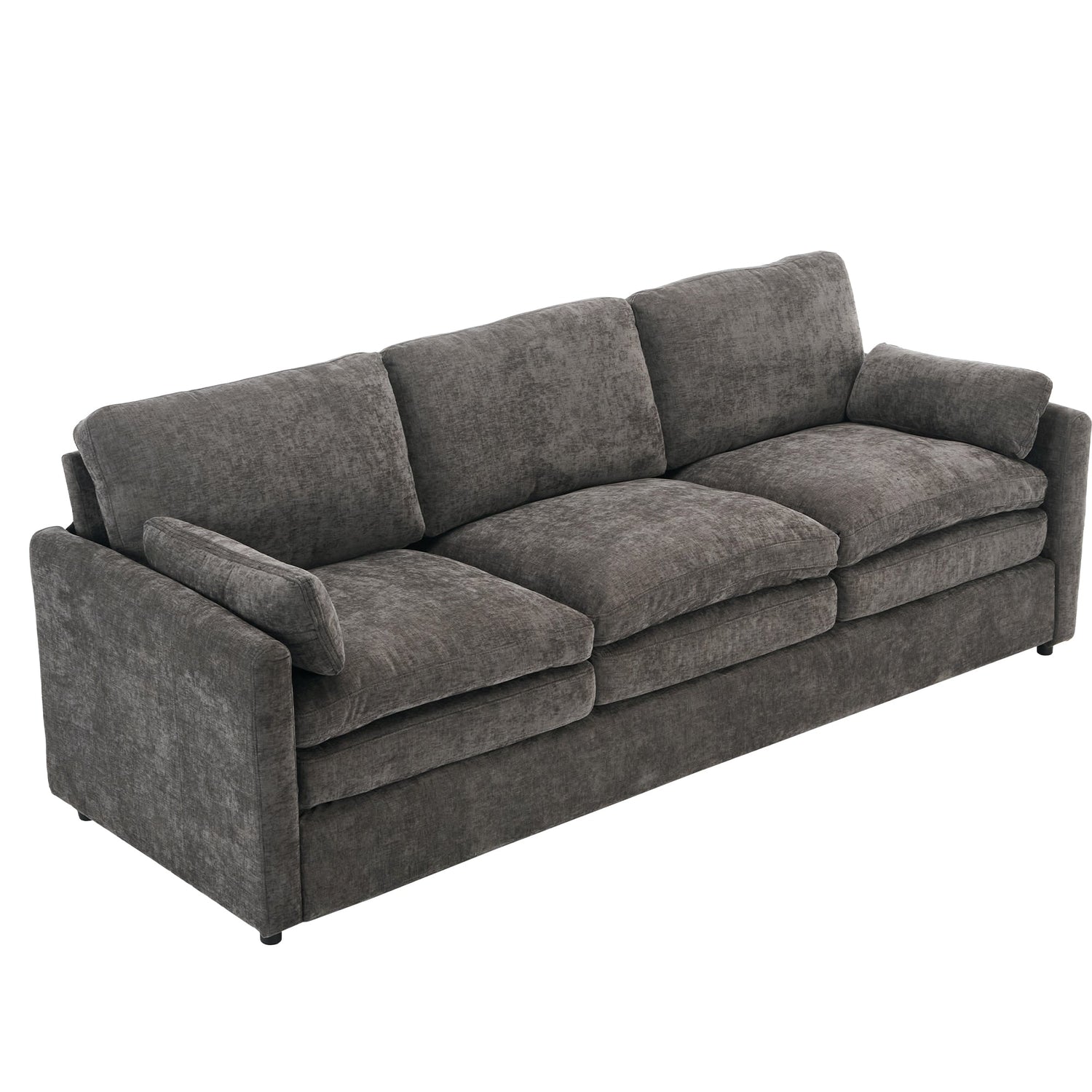 Cozy Upholstered Oversized 3-Seater Cloud Sofa in Dark Gray