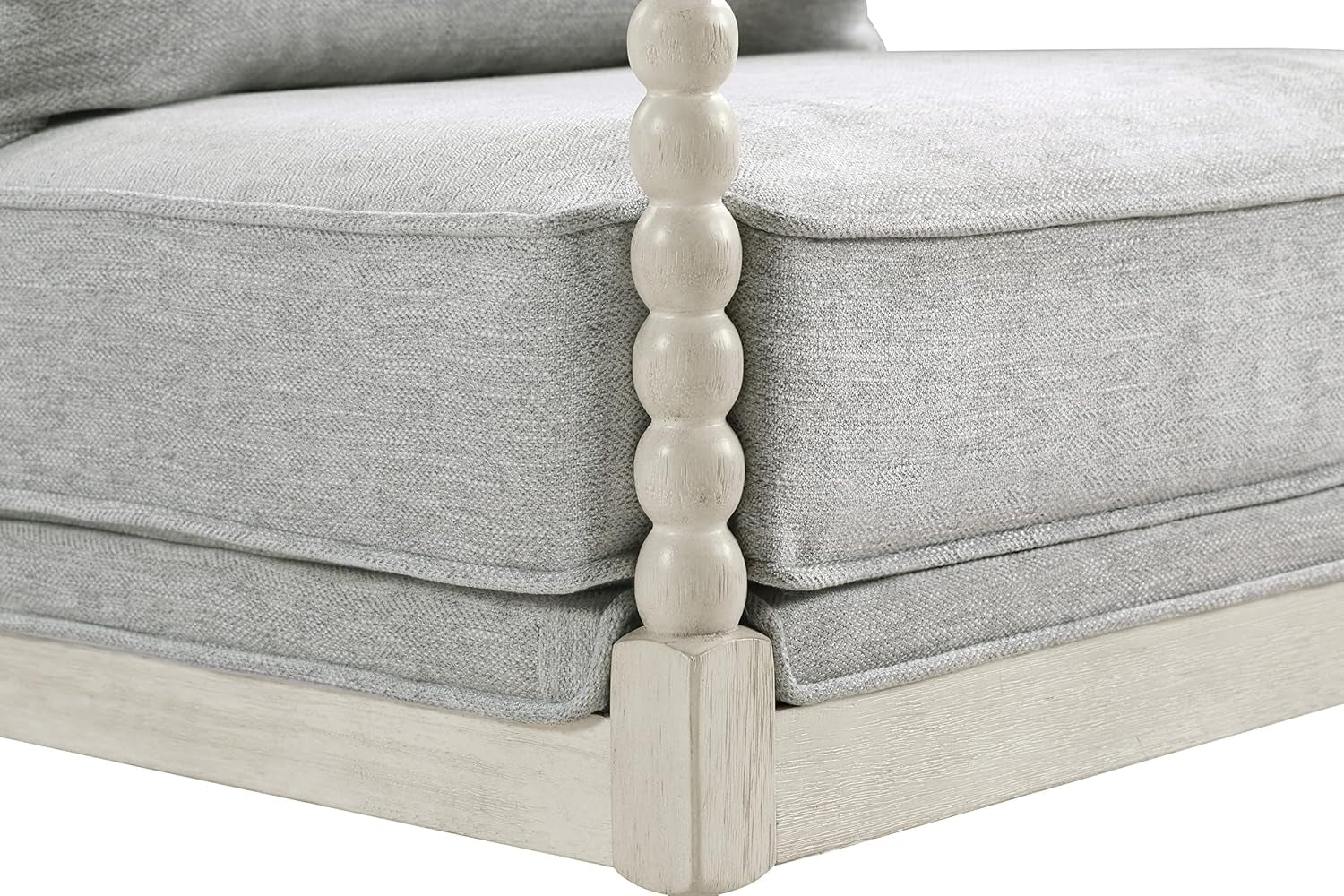 Spindle Accent Chair Smoke Grey Textured Upholstery