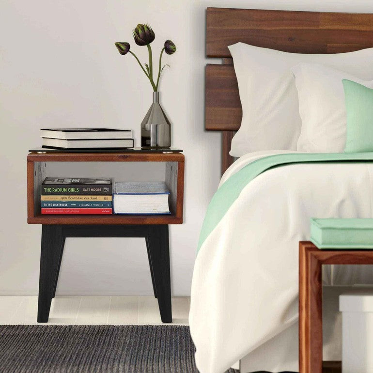 Serena Solid Acacia Wood Nightstand - 6 Colors
