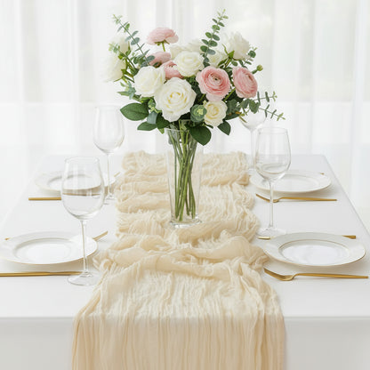 Beige Cheesecloth Table Runner - 120"