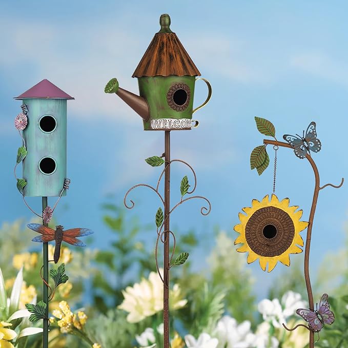 BAYN 57” Metal Wild Bird Feeder -Sunflower Birdhouse Stake