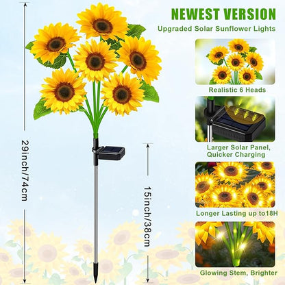 Sunflower Solar Lights - 4 Pack