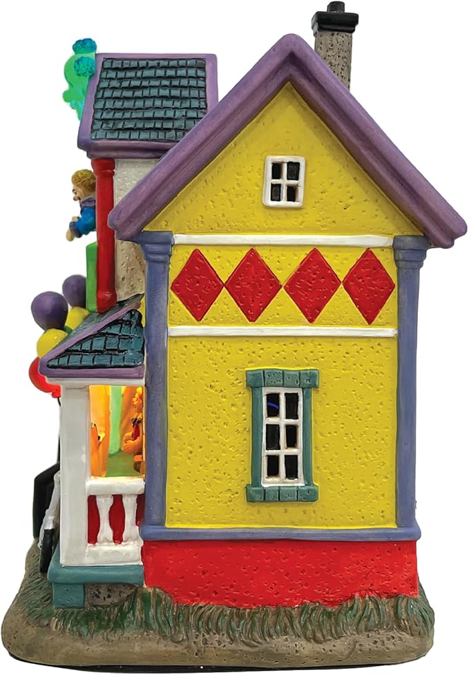 Halloween Village Clown House | Spooky Town Collection | Porcelain with Multi-Color LED