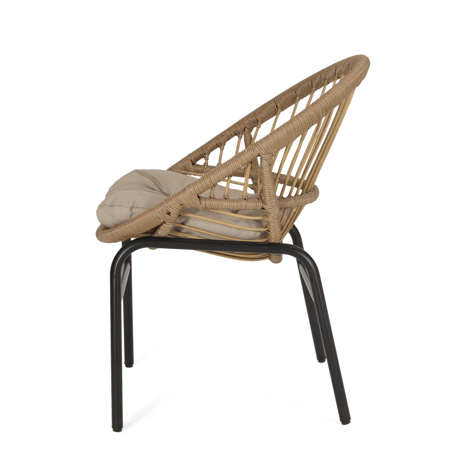 Outdoor Accent Chair with Curved Back - Set of 2
