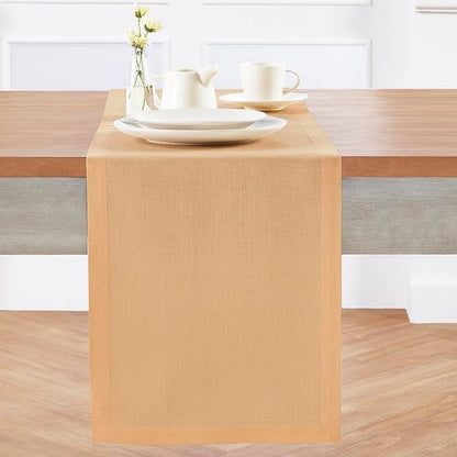 100% Pure Linen Table Runner - 14 x 36 Inch, Peach