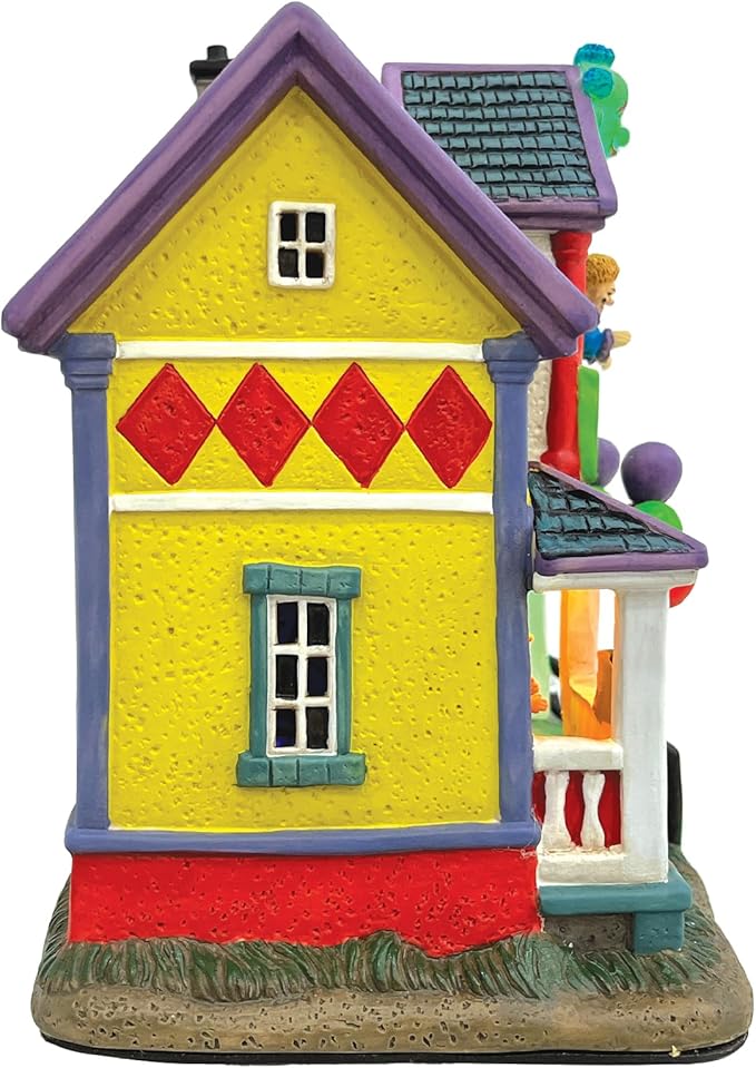 Halloween Village Clown House | Spooky Town Collection | Porcelain with Multi-Color LED