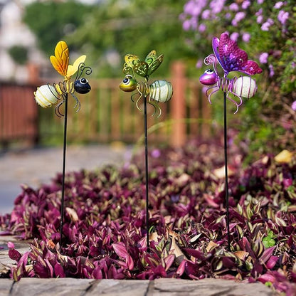 Set of 3 Solar Bee Lights