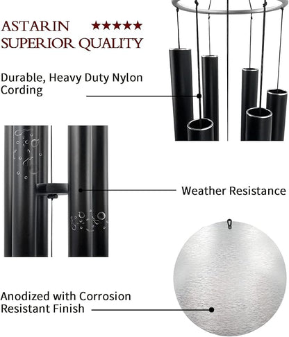 ASTARIN Deep Tone 45 Inch Wind Chime - Black